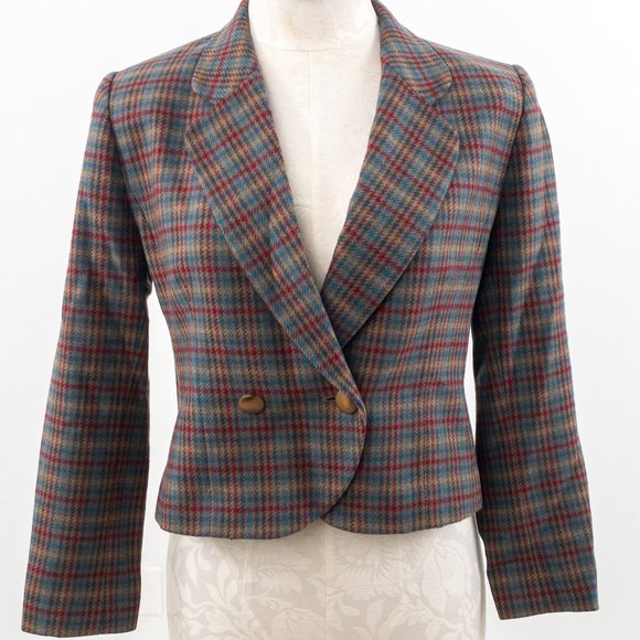 Vintage 70s M Pendleton Vintage Wool Plaid Blazer